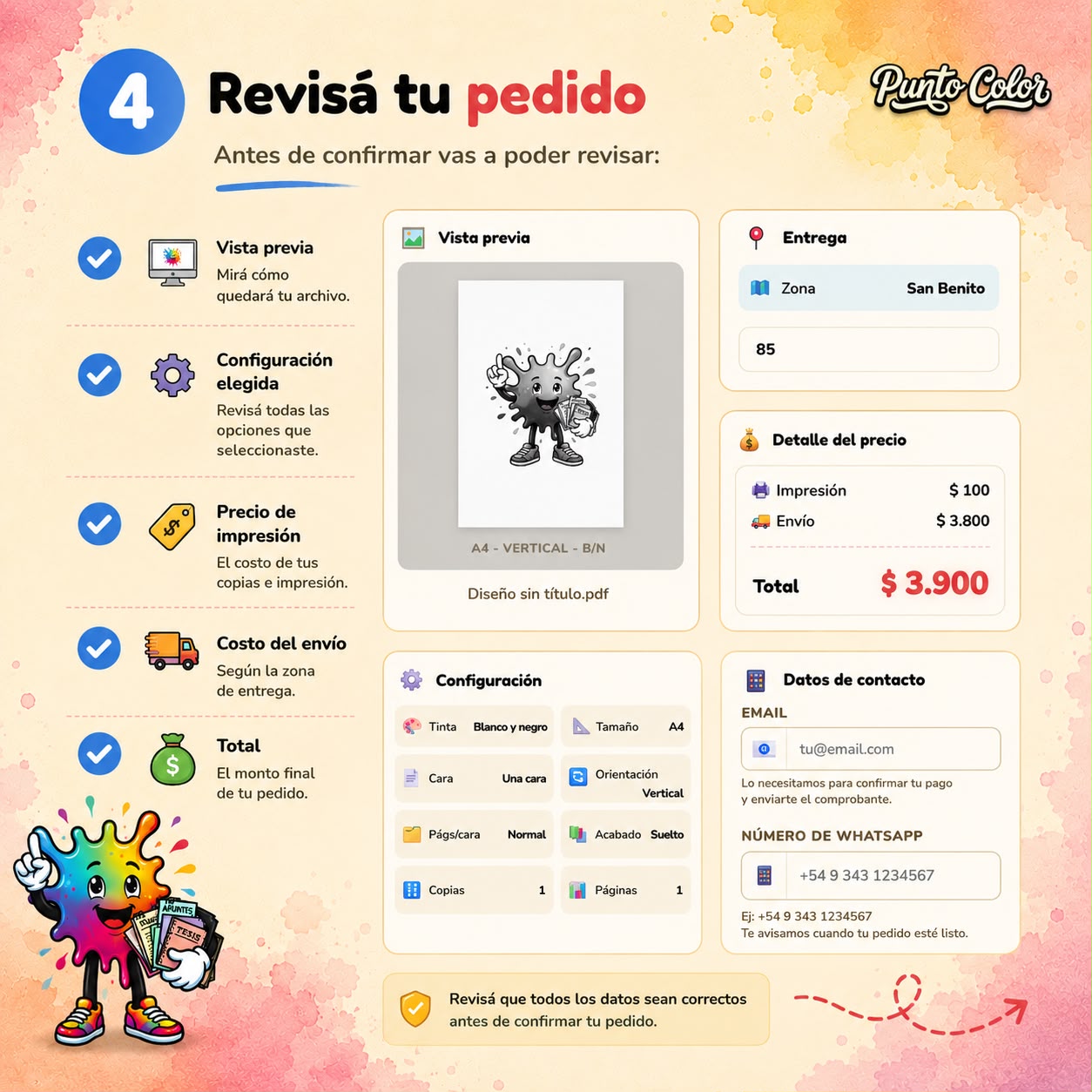 Paso 3: Revisá tu pedido